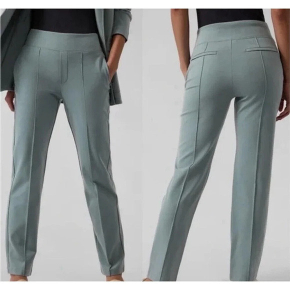 Athleta Pants - Athleta Eastbound Straight Leg Pants Wrinkle Resistant Tencel Blend Preppy